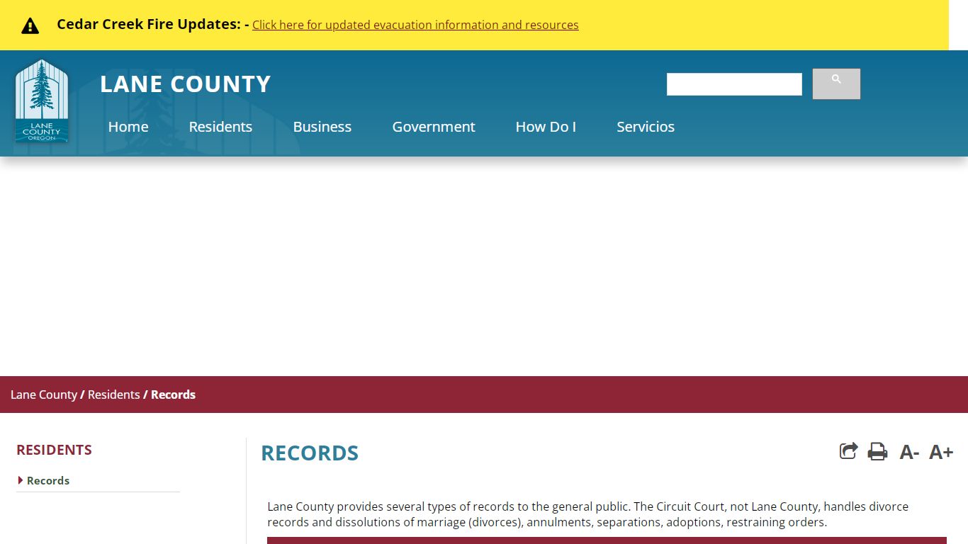 Records - Lane County